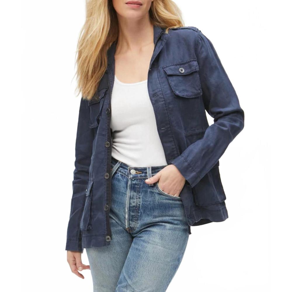 NEW MICHAEL STARS frankie linen anorak jacket in blue